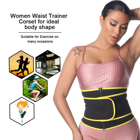 Waist Trainer for Women Sauna Belt Weight Loss Waist Cincher Slimming Body Shaper Corset Sweat Girdle Neoprene Band Sport by NINGMI
