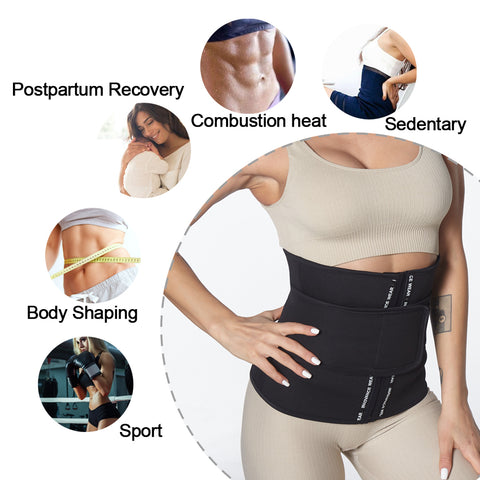 Sauna Belt Waist Trainer for Women Weight Loss Neoprene Sweat Girdle Waist Cincher Slimming Corset Fat Burner Body Shaper by NINGMI