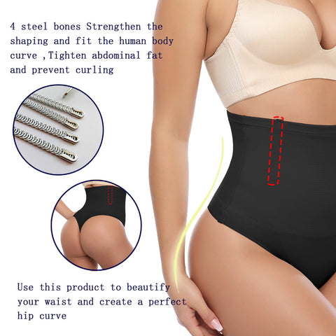 Tummy Control Butt Lifter Waist Trainer Shapewear for Women Breathable Panties Body Shaper Slimming Thong Pant Underpant by NINGMI
