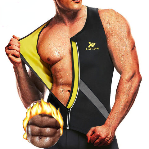 Mens Neoprene Sweat Slimming Tops Waist Trainer Compression Vest Hot Workout Gym Weight Loss Body Shaper Sauna Shapewear by NINGMI