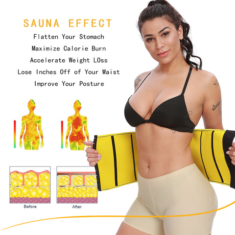 Waist Trainer for Women Weight Loss Waist Cincher Belly Control Belt Neoprene Slimming Wrap Body Shaper Sweat Gridle by NINGMI