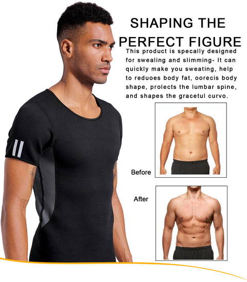 Mens Neoprene Sauna Sweat Suits Vest Body Shaper Gym Slimming Top Fitness Shirt Waist Trainer Shirts TankTops Shapewear by NINGMI