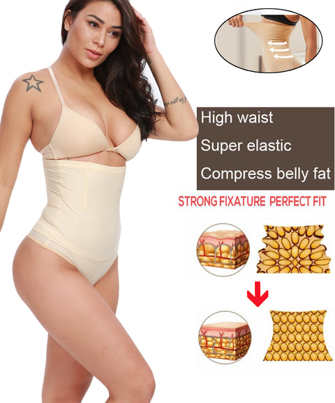 Sexy Tummy Control Butt Lifter Panties Women High Waist Trainer Cinchers Slimming Thong Weight Loss Body Shaper Underwear by NINGMI