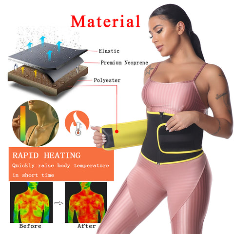 Waist Trainer for Women Sauna Belt Weight Loss Waist Cincher Slimming Body Shaper Corset Sweat Girdle Neoprene Band Sport by NINGMI