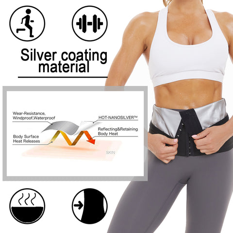 Women Sweat Corset Belt Sweat-Shaping Zipper Pocket Slimming Polyester Workout Gym Waist Trainer Weight Loss Body Shaper by NINGMI