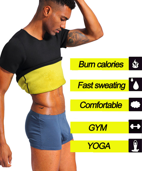 Men Sports Top Neoprene Body Shaper Slim Waist Trainer Fitness Shirt Slimming Vest Belt Corset Mesh Shapewear Yoga Jacket by NINGMI
