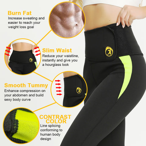 Hot Thermo Neoprene Sauna Women Pants Body Shapers Gym Workout Sweat Sauna Waist Trainer Belt Slimming Leggings Wholesale by NINGMI