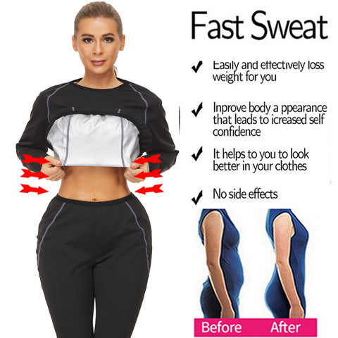 Hot Sweat Sauna Shirt Women Body Shaper Waist Trainer Corset Long Sleeve Slimming Shirts Yoga Top Sports Vest Weight Loss by NINGMI
