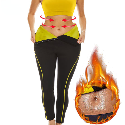 Neoprene Sauna Pants Weight Loss Women Sweating Leggings Waist Trainer Workout Hight Waisted Shapewear Trouser with Hook by NINGMI