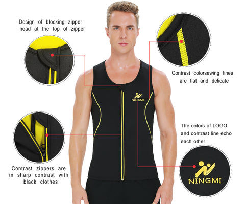 Slimming Waist Trainer Vest Mens Hot Neoprene Workout Gym Weight Loss Shapewear Body Shaper Sauna Sweat Corset Shirt Tops by NINGMI