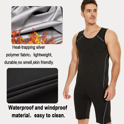 Sauna Vest for Men Sweat Top Weight Loss Tank Top Slimming Shirt Body Shaper Fat Burner Gym Sport Workout Fitness by NINGMI