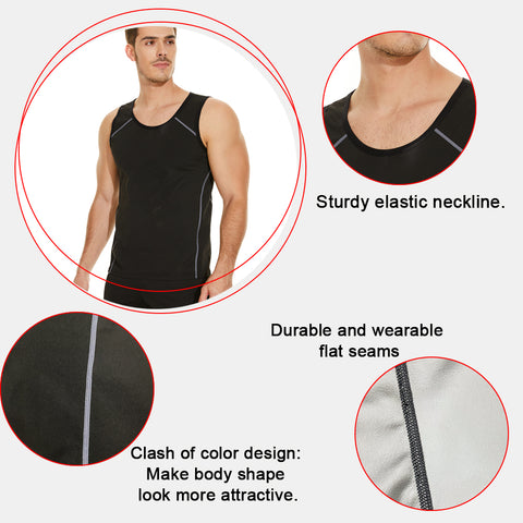 Sauna Vest for Men Sweat Top Weight Loss Tank Top Slimming Shirt Body Shaper Fat Burner Gym Sport Workout Fitness by NINGMI