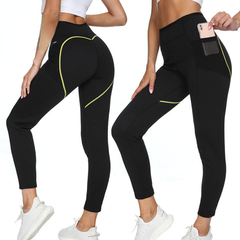 Sauna Slimming Pant Women High Waist Trainer Neoprene Legging Shaper Capris Hot Thermo Sweat Gym Workout Fitness Trousers by NINGMI