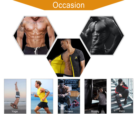 Men Sweat Sauna Shirt Waist Trainer Hot Thermo Shapewear Neoprene Male Slimming Body Shaper Weight Loss Zipper Tank Tops by NINGMI