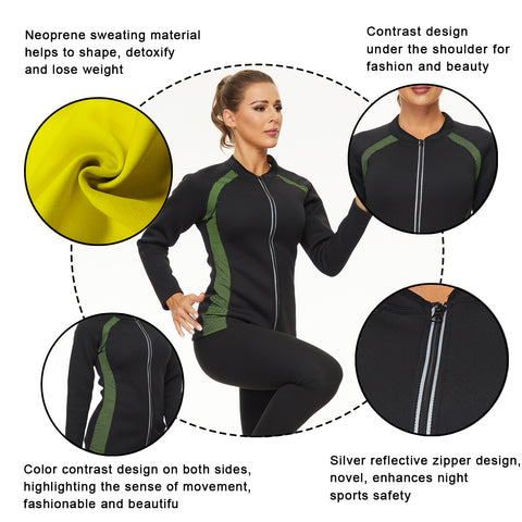 Women Shapewear Sauna Shirt  for Weight Loss Waist Trainer Sweat Shirt Fitness Body Shaper Fat Burning Sauna Jecket by NINGMI