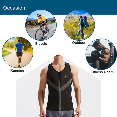 Men Sauna Compression Shirt Weight Loss Body Shaper Vest Slimming Fat BurnWorkout Shirt Neoprene Sweat Fitness Sport Tops by NINGMI