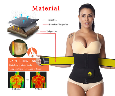 Women Sauna Band Waist Trainer Sweat Belt Weight Loss Waist Cincher Slimming Body Shaper Corset Girdle Neoprene Strap Gym by NINGMI