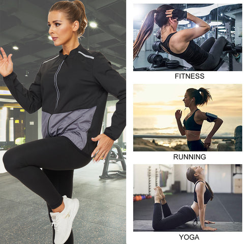 Neoprene Sauna Slimming Sauna Shirt Sweat Thermal Fat Burn Body Shapers Womens Fitness Weight Loss Zipper Tops Shapewear by NINGMI