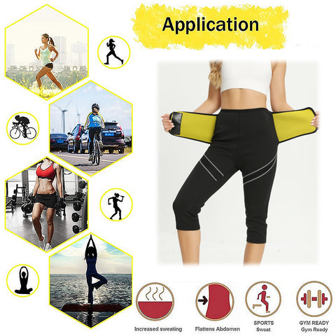 Women Neoprene Sauna Pant Slimming Waist Trainer Gym Pants Capris Sports Leggings Body Shaper Slim Hight Waisted Shorts by NINGMI
