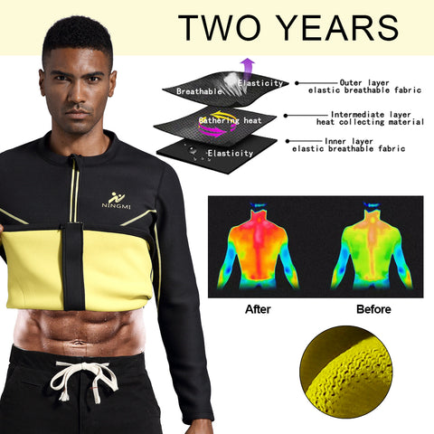 Sports Top Waist Trainer Slimming Body Shaper Neoprene Sauna Vest Shapewear Fitness Tight Gym Shirt Zipper Jacket by NINGMI