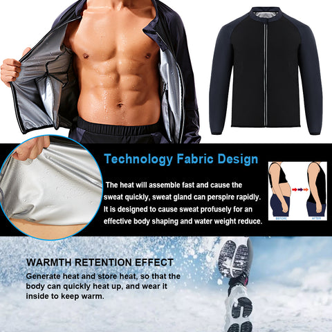 Hot Sauna Shirt with Zipper Waist Trainer Slimming Shirt for Weight Loss Running Fitness Training Sweating Run Sports Top by NINGMI