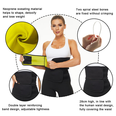 Sauna Strap Waist Trainer for Women Weight Loss Sweat Waist Cincher Slimming Corset Fat Burner Belly Belt Body Shaper by NINGMI