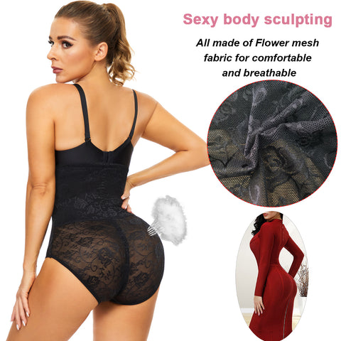 Hi-waisted Postpartum Body Shaper Plus Size Lingere Women Waist Trainer Lace Butt Sahpers Intimates Weight Loss Panties by NINGMI