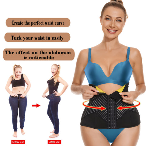 Waist Trainer Corset Women Fat Burning Sauna Belt for Weight Loss Fitness Slimming Belt Waist Cincher by NINGMI