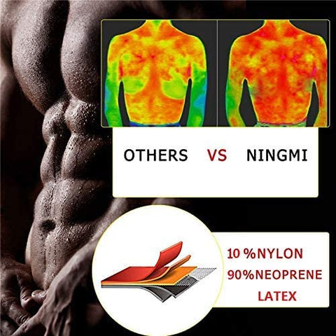 NINGMI Sauna Suit for Men Hot Sweat Suit Neoprene Body Shaper Sauna Shirt Workout Cami Top for Tummy Fat Loss