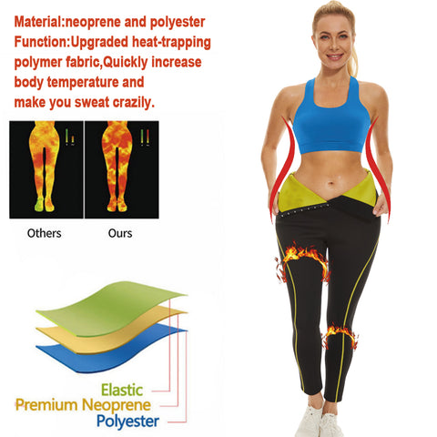 Neoprene Sauna Pants Weight Loss Women Sweating Leggings Waist Trainer Workout Hight Waisted Shapewear Trouser with Hook by NINGMI