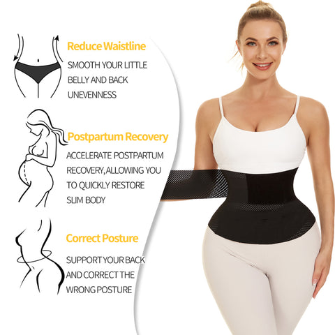 Women Waist Trainer for Slimming Bandage Wrap Weight Loss Belt Band Fajas Waist Cincher Trimmer Fat Burner Body Shaper by NINGMI