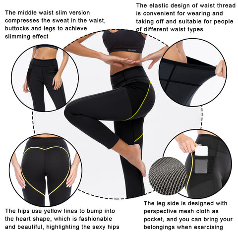 Sauna Slimming Pant Women High Waist Trainer Neoprene Legging Shaper Capris Hot Thermo Sweat Gym Workout Fitness Trousers by NINGMI