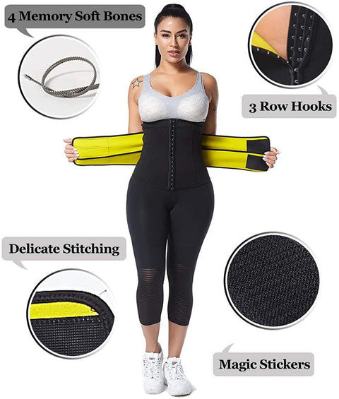 NINGMI Sauna Waist Trainer for Women - Workout Sweat Waist Trimmer Womens Corset Waste Belly Belt Tummy Stomach Wrap Gym