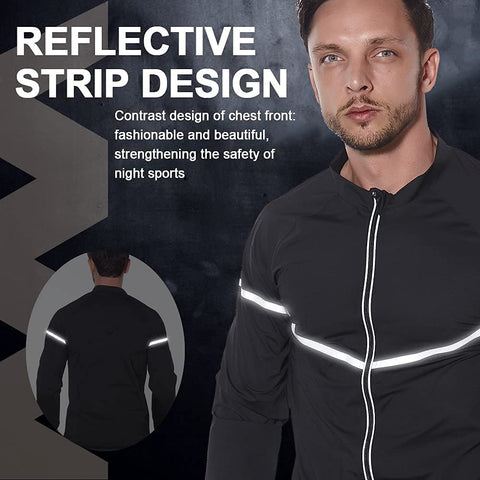 NINGMI Sauna Suit for Men Sweat - Long Sleeve Shirt Jacket Workout Body Shaper Zipper Tank Top Slimming Fitness Trainer Gym