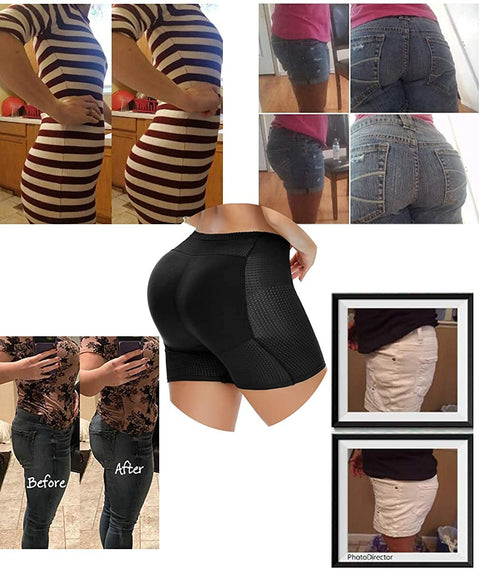 NINGMI Womens Butt Lifter Seamless Hip Enhancer Underwear Booty Pads Shaper Boyshorts