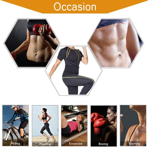 NINGMI Sauna Suit for Women Sweat - Zipper Neoprene Shirt Waist Trainer Womens Slimming Jacket Workout Body Slim Short Sleeve Gym