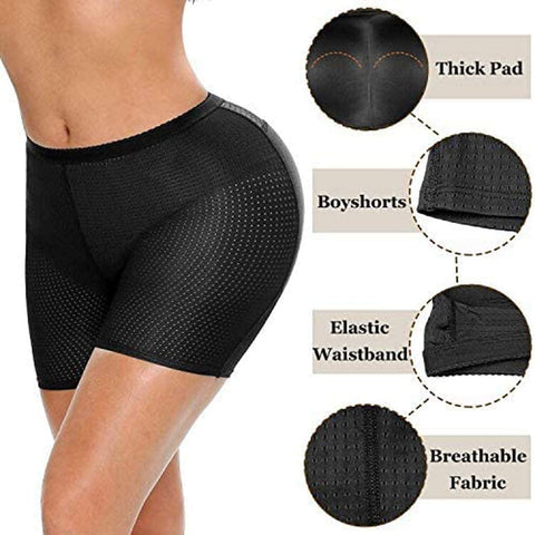 NINGMI Womens Butt Lifter Seamless Hip Enhancer Underwear Booty Pads Shaper Boyshorts