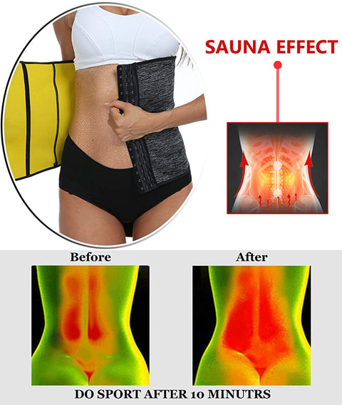 NINGMI Sauna Waist Trainer for Women - Workout Sweat Waist Trimmer Womens Corset Waste Belly Belt Tummy Stomach Wrap Gym