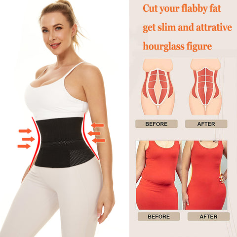 Women Waist Trainer for Slimming Bandage Wrap Weight Loss Belt Band Fajas Waist Cincher Trimmer Fat Burner Body Shaper by NINGMI
