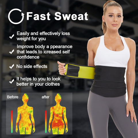 Women Waist Trainer Neoprene Body Shaper Belt Waist Trimmer Corset Shaper Tummy Wrap Sweat Shapewear Workout Fat Burn by NINGMI