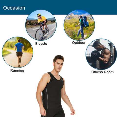 Sauna Vest for Men Sweat Top Weight Loss Tank Top Slimming Shirt Body Shaper Fat Burner Gym Sport Workout Fitness by NINGMI