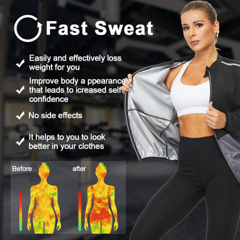 Neoprene Sauna Slimming Sauna Shirt Sweat Thermal Fat Burn Body Shapers Womens Fitness Weight Loss Zipper Tops Shapewear by NINGMI