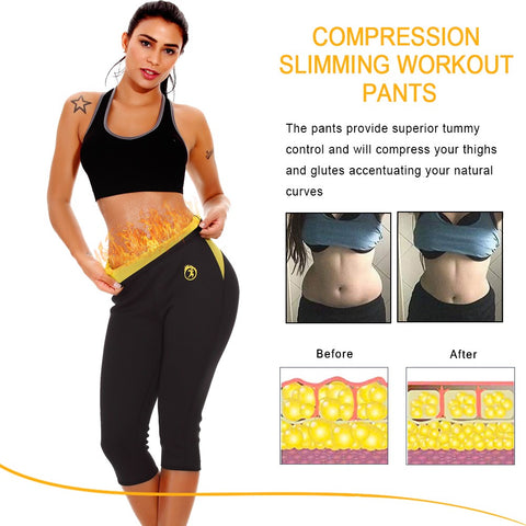 Women Body Shaper Workout Waist Trainer Butt Lifter Tights Capris Hot Pants Tummy Control Panties Hot Neoprene Pants Slim by NINGMI