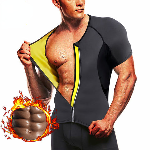 Men Sauna Sweat Suits Vest Gym Slimming Belt Fitness Underwear Waist Trainer Shirts Fat Burner Workout TankTops Shapewear by NINGMI