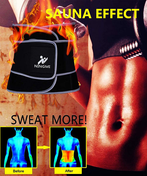 NINGMI Waist Trainer Trimmer for Men - Sweat Sauna Belt Neoprene Slim Belly Band Workout Gym Sport Girdle Shaper Wrap