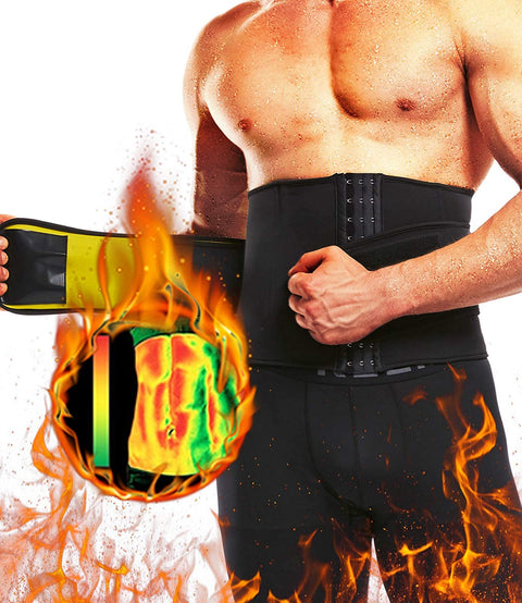 NINGMI Waist Trainer for Men Sweat Belt - Sauna Trimmer Stomach Wraps Workout Band Male Waste Trainers Corset Belly Strap