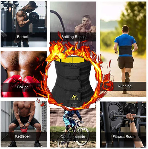 NINGMI Waist Trainer for Men Sweat Belt - Sauna Trimmer Stomach Wrap Band Waste Belly Slimmer Fitness Shaper Girdle Strap