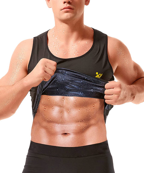 NINGMI Sweat Sauna Vest for Men Waist Trainer Workout Workout Tank Top Slimming Shirt Shaper Jacket Zipper Gym