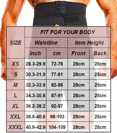 NINGMI Waist Trainer for Men Sweat Belt - Sauna Trimmer Stomach Wraps Workout Band Male Waste Trainers Corset Belly Strap