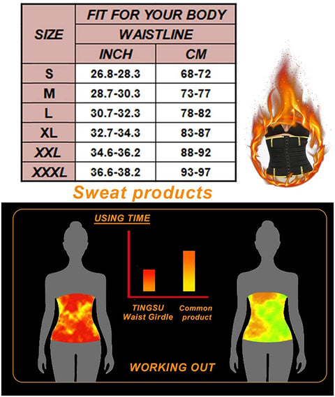 Rejsumi Womens Waist Trainer Neoprene Sauna Sweat Belt for Workout Fitness Shapewear Tummy Control Girdle